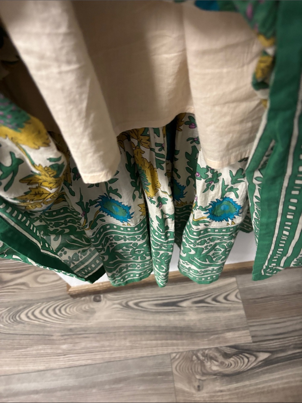 NATURAL LIFE Cream Maxi Dress with Teal & Mustard Floral Print - Picture 5 of 6